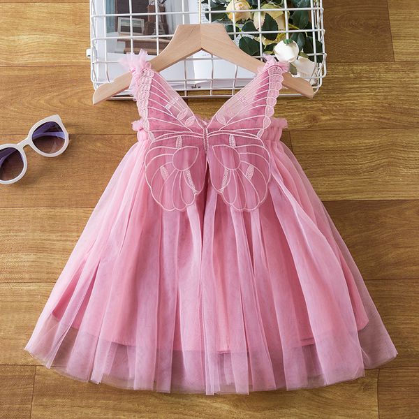 Moda bebé niña honda vestido de tul 1-5T niños alas de ángel falda de diseñador niños vestidos de princesa de verano