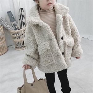 Mode bébé veste épaisse laine d'agneau infantile enfant en bas âge enfant chaud mouton comme manteau enfants Outwear coton 1-8Y 20220907 E3