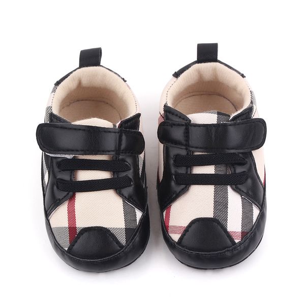 Chaussures de bébé à la mode Chaussures de bébé à carreaux Chaussures de bébé confortables à semelles souples Printemps et automne