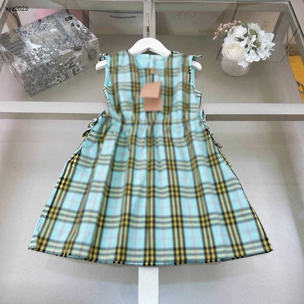 Fashion Baby Jirt Girls Partydress Taille 110-160 cm Kids Designer Vêtements Cross Cross Cross Stripe Design Robe Princess 24april