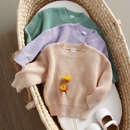 Mode bébé pull vêtements doux tricoté lâche printemps automne pull enfants hauts enfants vêtements d'hiver 240313