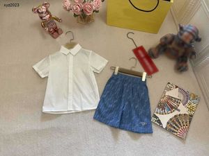 Fashion Baby Tracksuit Kids Designer Clother Boys Summer Set Taille 110-160 cm Logo Broidered Logo and Blue Letter Imprimé Shorts 24mai