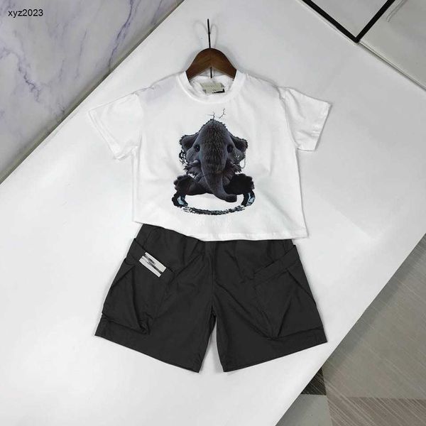 Fashion Baby Tracksuits Summer Boys Two-Piece Set Kids Designer Clothes Taille 90-150 cm T-shirt à imprimé éléphant et shorts 24april