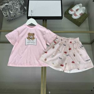 Fashion Baby Tracksuit Summer Migne Pink Set Girls T-shirt Suit Kids Designer Clothes Taille 100-160 cm Girls T-shirt et Shorts 24MA