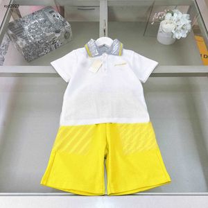 Mode baby trainingspakken Zomer T-shirt set merkkleding voor kinderen Maat 100-150 CM kind POLO shirt en grote zak gele shorts 24Feb20