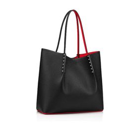 Bolso de moda cabata diseñador totes remache de cuero genuino Bolso inferior rojo bolsos compuestos bolso famoso bolsos de compras Negro Whi2151