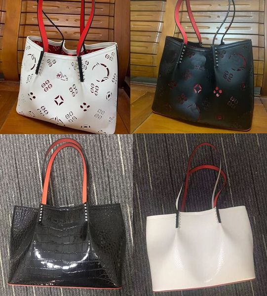 Sac de mode cabata fourre-tout design rivet en cuir véritable sacs à main composites RedSBottom célèbre sac à main sacs à provisions noir blanc sac à main célèbre sacs simples