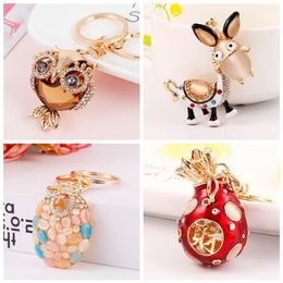 Mode sac pendentif vente bijoux série animale porte-clés chiot âne papillon talons hauts alliage porte-clés fille cadeau 2483