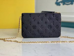 Bolsos de moda Bolsillo con cremallera doble Gigante Estampado de flores grandes Lona 2 Cremallera combinada Pochette Correa extraíble Opciones de transporte versátiles Mujeres Crossbody