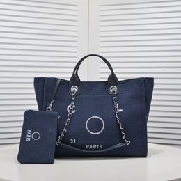 7A Sacs de plage Designer de luxe Fourre-tout Femmes Nouveaux sacs à main Shopping Sliver Logo Broderie Marque
