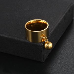 Mode Bague Femme Ronde Tag 14 k Geel Gouden Ringen voor Vrouwen Vinger Sieraden Charm Brede Gouden Kleur Ringen voor Huwelijkscadeau