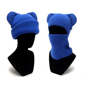 Mode Balaclava Chapeaux Chat Oreilles Tricot Pull Cap Moto Masque De Sport En Plein Air Cyclisme Masques De Ski Coupe-Vent Chapeau Chaud 231229