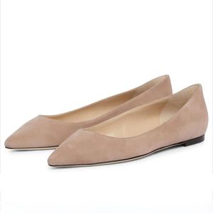 Mode sexy ballerinas dames sandalen pompen senior London romy gemaakt van suede Italië delicaat merk puntige teen ontwerper ballet flats geschenk sandaal hoge hakken doos eu 35-43