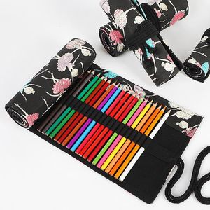 Fashion Ballet Roll School Potlood Case For Girls Potlood Case Large 24/36/48/72 Holes Pen Tas Kawaii Canvas Box Bags