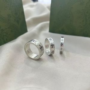 Fashion Band Designer Rings sieraden Nieuwe Sterling Silver Classic Double Bee voor heren en dames dezelfde stijl paar ring