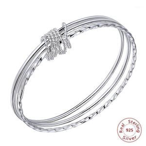 Fashion Bangle Classic Round 999 Sterling Silver Sieraden Three Circle Girl Volledige armband voor vrouwen Groothandel