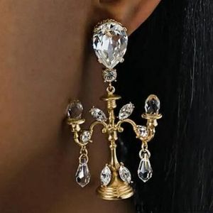 Mode baroque cristal mini lustres gland boucles d'oreilles charme strass balancent déclaration exagérée bijoux de fête de mariée 240122