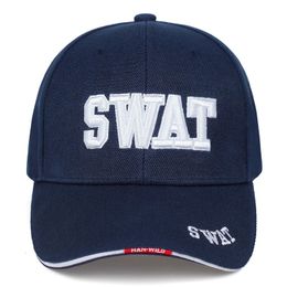 Capes de baseball de mode marque Swat Caps Caps extérieurs Coton Lettre ajustée Broderie Golf Golf Gorras 240507