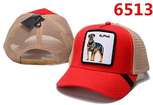 Chapeaux d'animaux Baseball Rouge marron Alpha Cock Caps Casual Mesh Snapback Broderie King Cash Wolf Ball Hat Summer Outdoor Sun Hats