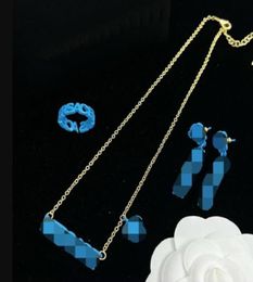 Mode basilisk kleurrijke letters hangers dames armband ketting oorbel sets messing kleur glazuur dames designer sieraden ms12 -S35866819