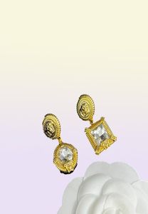 Fashion Basilisk Square Crystal Pendants Collier de bracelet féminin Collier d'oreille Boucle d'oreilles en laiton 18k Placing Gold Dames Designer Bijoux VE-8N16051973