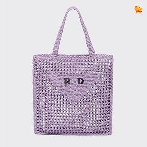 Bolso de playa de moda Bolso de mano de paja Bolso de hombro Bolsos de mujer Hollow Out Knitting Casual Mesh Woven Shopping Bags bolsos de diseñador de lujo bolso hobo Bolsos con correa Crossbody p