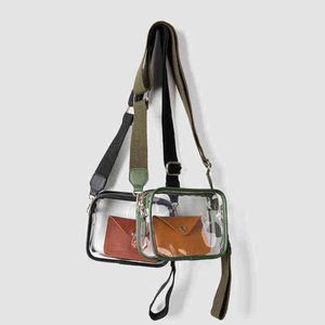 Fashion Beach Transparant Clear Crossbody Bag Jelly PVC Stadium goedgekeurde messenger portemonnees dameshandtassen met muntenzak 220506
