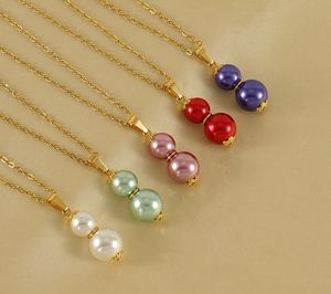 Collier de gourde de perles de mode avec perles en acier inoxydable 18 carats, idéal pour les femmes avant-gardistes