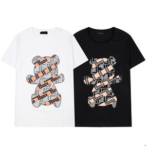 Fashion Bear T-shirt imprimé Lettre Designer Vêtements T-shirt Mode Hommes et Femmes Top Chemise Casual Noir et Blanc Taille S-XXL