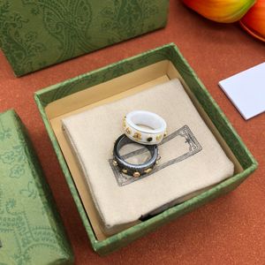 Mode dubbele g letter keramiek ring heren dames bijenringen ontwerper extravagante merkbrieven ring sieraden vrouwen mannen bruiloft