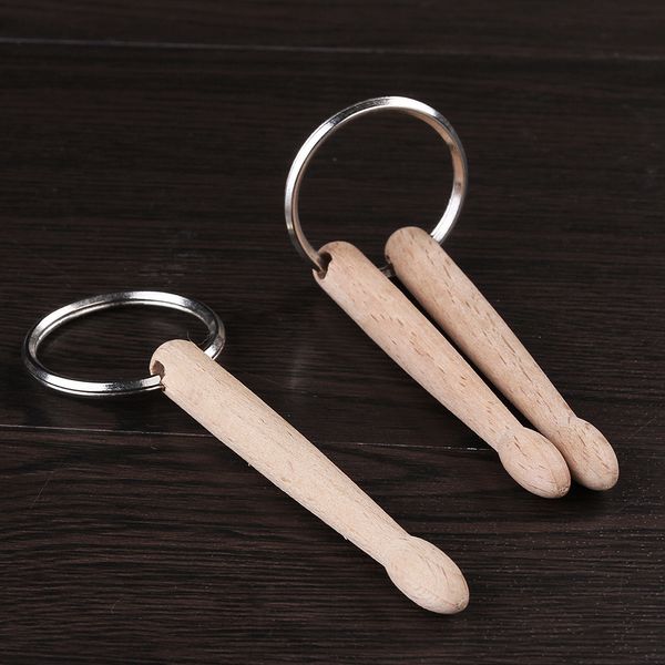 Mode Hêtre Bois Mini Baguettes Porte-clés Baguettes Percussion Porte-clés Musique Cadeau Multi-fonctionnel Baguettes Porte-clés Cadeau