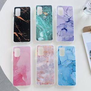 Glitter Gradient Marble Texture Crack Clear Soft Phone Cases Pour iPhone 11 12 mini Pro Max XS XR 8 7 6S Plus Samsung S21 S20 A12 A22 A32 A52 A72 A82