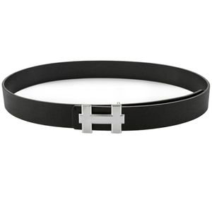 Mode riem Echt Leer Mannen Riem Kwaliteit H Gladde Gesp Heren Riemen Voor Vrouwen Jeans Koe Band Gifts184Q