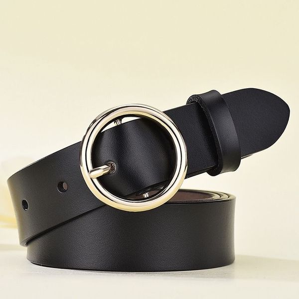 Ceinture de mode en cuir véritable hommes ceinture boucle lisse hommes ceintures pour femmes jean vache sangle cadeaux