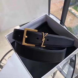 Ceinture de mode accessoires de luxe ceinture de 90 cm boucle lisse de haute qualité pour hommes et femmes pantyband jeans boîte de ceinture de créateur 3CM ceinture grande boucle de ceinture ceinture noire et dorée