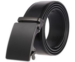 Ceinture de mode ceintures noires en cuir véritable pour hommes ceintures à boucle automatique 110130cm sangle 168836192