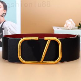 Cinturones de moda para hombres Diseñador 7 CM cinturón de cuero chapado en oro letra v hebilla hardware liso cintura simple cinturón de diseñador clásico famoso vida diaria YD021 C4