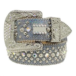 Cinturones de moda para mujer Diseñador Cinturón de diamantes de imitación Bb Simon para hombre con diamantes de imitación brillantes como regalo 183L