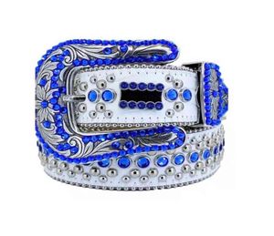 Mode -riemen voor vrouwenherenontwerper Simon Shiny Rhinestones Multicolor1732 Belt3274049