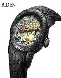 Moda Biden Mens Watches Dragon Design Quartz Watch Strap Strap Imploudppiendo Wutwatch Masculino Relogio Masculino X0623019020
