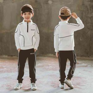 Mode grote jongens sport sets herfst tiener katoenen outfits kinderen kleding set baby lange mouw uniformen trainingspak kinderen 4-16yrs 210622