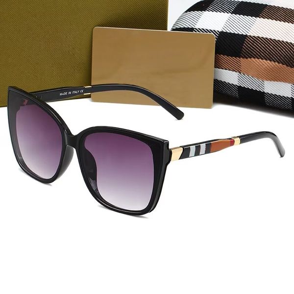 Lunettes de soleil de créateurs multi-styles de mode Big Frame pour femmes Men Retro Tendy Plaid Sun Glasses Classic Accessoires