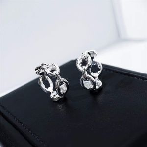 Mode grote hoefijzer ring ins stijl holle varkensringen voor vrouwen zilver 925 sterling geometrische kettingontwerp fijne sieraden accessoires