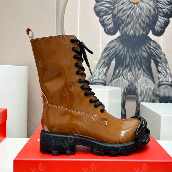 Mode Big Metal Toe Bottes Nouveau Conçu En Cuir Véritable Frenum Hommes Bottes Derby En Cuir De Veau Chunky Martin Chaussures D'hiver Plateforme Désert Baskets Voyage En Plein Air Taille 35-40