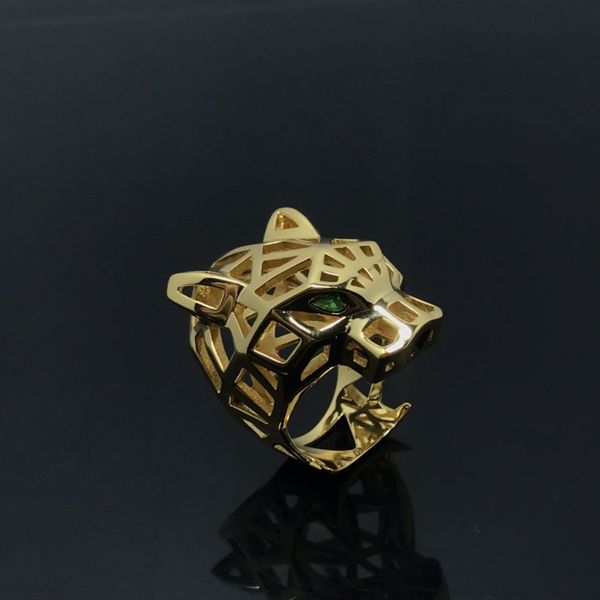 Anillo grande de moda Anillos de diseñador Panthere para hombres, mujeres con diamantes Gafas de esmeralda Chapado en oro 18K Regalo de fiesta de joyería de boda tamaño 6 7 8 9