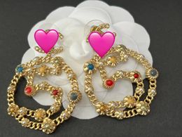 Kanaal mode grote ronde bengelende oorbellen voor vrouwen feest bruiloft verlovingsliefhebbers geschenk sieraden met flanel tas