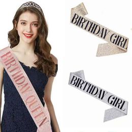 Bandoulière pour fête d'anniversaire pour fille, 160x9.5CM, décoration de fête, ceinture d'étiquette, 2 Styles, ruban de princesse