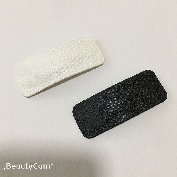 Cadeaux de fête mode cuir noir et blanc BB clip C épingle à cheveux un mot clips pour dames accessoires d'ornement de cheveux préférés