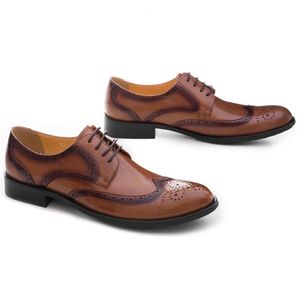 Mode noir/marron oxfords chaussures hommes chaussures habillées en cuir véritable chaussures de mariage formelles hommes chaussure d'affaires