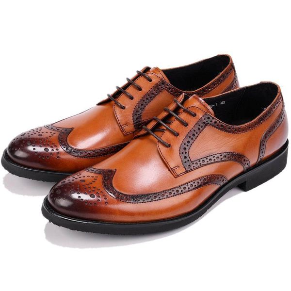 Mode noir/marron/Tan Oxfords chaussures de bal chaussures habillées pour hommes chaussures d'affaires en cuir véritable
